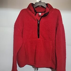 Time and Tru Red Fleece Hoodie